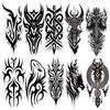 10 Sheets Viking Temporary Tattoos for Adults Men Women, 12 Sheets Large Tribal Cletic Totem Fake Tattoos for Arm Leg Chest view 2