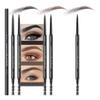 5 Pcs Dual-Sided Auto-rotate Ultra-Fine Tip Eye Brow Pencils Pack,Draws Tiny Precise Brow Makeup, Defines, Fills Brows, Shapes, Contours, Combs, 1mm Pen Point (2*Black+2*Tea+Gray) view 1