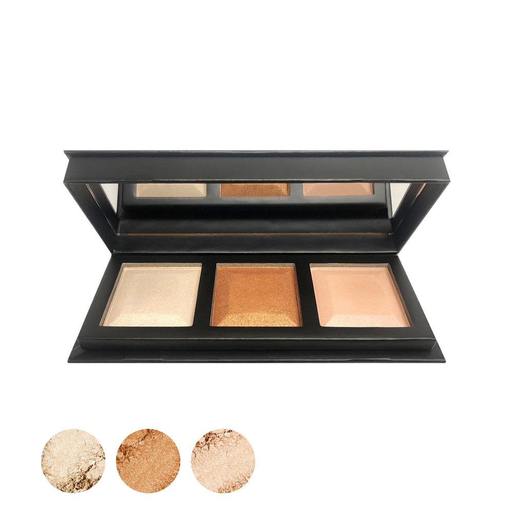 Chamko Premium Radiant Glow Highlighter Palette Makeup Artist Approved, Richly Pigmented & Skin-Nourishing Formula with Luminous Finish | Talc-Free, Vegan & Cruelty-Free, 0.7 oz