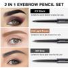 5 Pcs Dual-Sided Auto-rotate Ultra-Fine Tip Eye Brow Pencils Pack,Draws Tiny Precise Brow Makeup, Defines, Fills Brows, Shapes, Contours, Combs, 1mm Pen Point (Black+3*Dark Brown+Gray) view 2