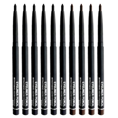 10PCS Automatic Waterproof Inner Eyeliner, Eyeshadow & Eyebrow Pencil  Multi-Use Cream Pen for Liner, Shadow & Brows,,Matte Quick Dry Eye Pencils, Smudge Proof, Delineador de ojos (6*Black+4*Brown)