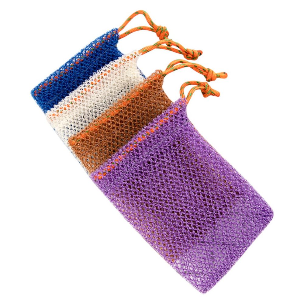 4 Pack Exfoliating Soap Pouch Shampoo Bar Bag Soap Foaming Net Quick Dry Durable Nylon for Shower