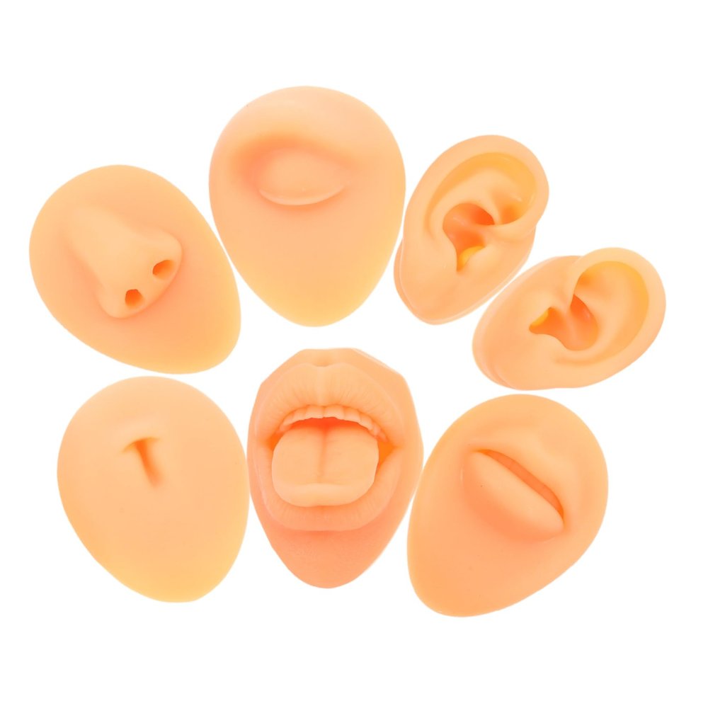 NOLITOY Diverse Silicone Body Parts Models Ears Nose Mouth Tongue Realistic Training Tool for Beauty Salons and Home Use