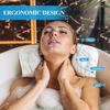 Bath Pillow Bathtub Pillow Headrest Relaxing Bath Accessories Soft Bathtub Cushion for Support Head, Back, Shoulder and Neck, White(Gray Stripes) view 3