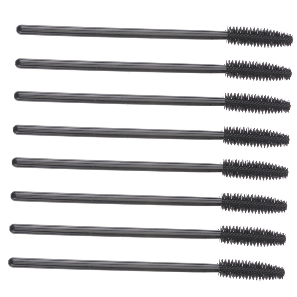 Baluue 50pcs Plastic Handle Nylon Bristles Eyelash Disposable Lash Curler Makeup Spoolies Eyebrow Comb for Daily Eye Makeup