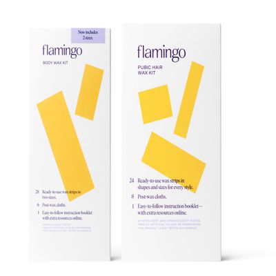 Flamingo Wax Kit- Body & Bikini- 52 Wax Strips, 14 Post-Wax Cloths