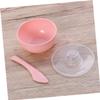 Healeved Facial Mask Bowl Set with Stick and Cover Plastic DIY Makeup Tool Kit for Mixing and Applying Masks Pink Facial Skincare Accessory for Home Beauty Care view 2