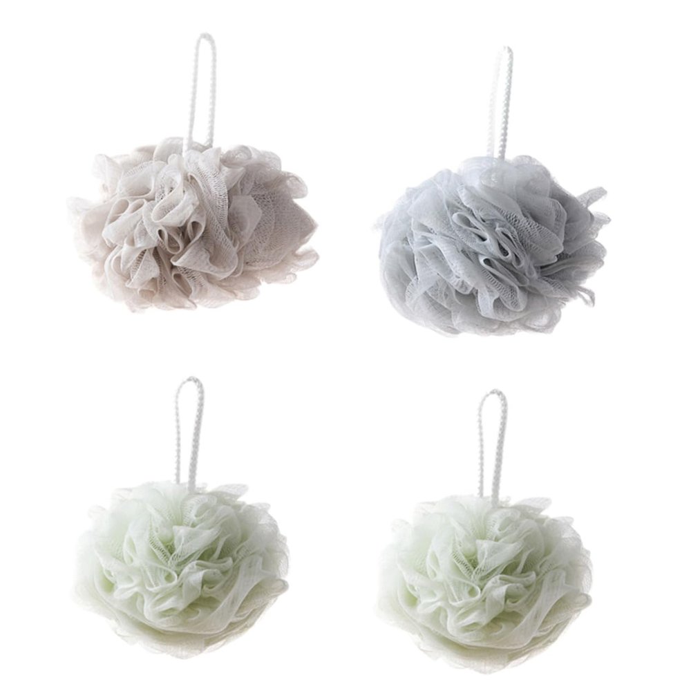 ARTSEWPLY Mesh Bath Balls 4 Pack with Hanging Rope Soft Exfoliating Shower Ball for Men and Women for Home and Hotel Use
