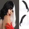 Clip-in Hair Bangs |Invisible Clips|Airy French Wispy Bangs with Temple Coverage|Curved Thin Hair for Women|Easy to Style&Blend|Daily Wear Party Wedding (Black and white, Frenck bang) view 1