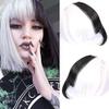 Clip-in Hair Bangs |Invisible Clips|Airy French Wispy Bangs with Temple Coverage|Curved Thin Hair for Women|Easy to Style&Blend|Daily Wear Party Wedding (Black and white, Frenck bang) view 2