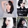 Clip-in Hair Bangs |Invisible Clips|Airy French Wispy Bangs with Temple Coverage|Curved Thin Hair for Women|Easy to Style&Blend|Daily Wear Party Wedding (Black and white, Frenck bang) view 3