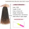 10 Inch Goddess Box Braids Crochet Hair with Curly Ends 8 Packs Pre-looped 3X Goddess Braids Hair Extensions Synthetic Boho Box Braiding Hair for Women (15Strands/pack T27#) view 2
