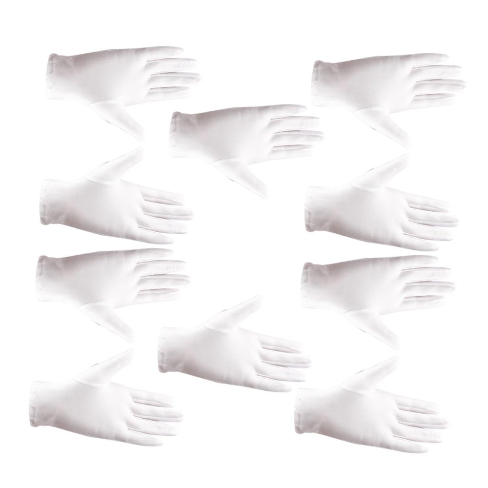 Angoily 5 Double Pack of Comfortable Stretch Gloves Made for Jewelry Inspection Gentle on Hands White for Shop Use