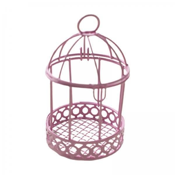 5xBird Cage Makeup Organizer Dresser Organizer for Party Home Decoration Pink