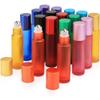 CANRUSU 50PCS 5ml/10ml Portable Frosted Glass Essential Oil Roller Bottles Mini Refillable Roll on Vials W/Opener Funnels Multicolor Travel Refillable Via For Perfume Aromatherapy (red,10ml) view 1