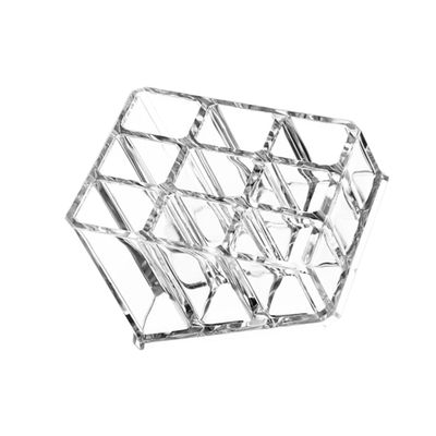ARTSEWPLY Slot Lipstick Organizer Plastic Cosmetic Holder for Makeup Storage Dresser Vanity Bathroom Counter