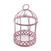 2xBird Cage Makeup Organizer Dresser Organizer for Party Home Decoration Pink view 1
