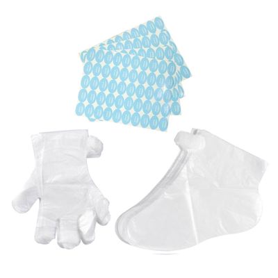 ARTIBETTER 200pcs Foot Gloves Pe Material for Spa and Footcare Portable Sock Gloves with Stickers Safe for Home and