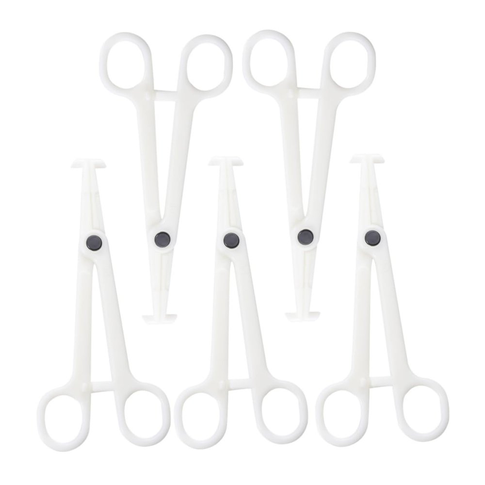 NinthAvenue Basics 5pcs Diagonal Pliers Piercing Needles and Clamp Tongue Clamp Needle Wrench White