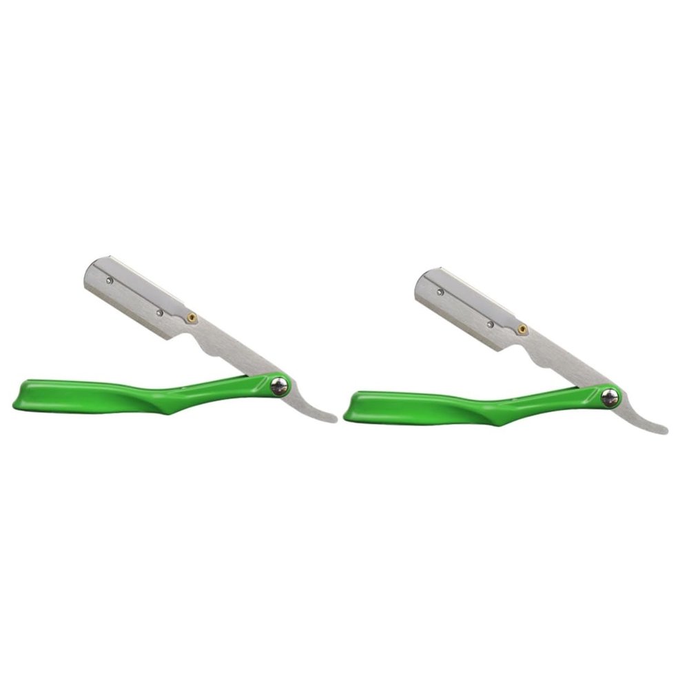 Healvian 2pcs Folding Manual Shaver Blades Holder Compact and Practical Shaving Tool for Home and Travel Use Design for Beard Care