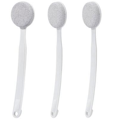 Beomeen Pumice Stone for Feet with Long Handle 13.7", 3 Pack Hard Skin Callus Remover, Scrubber and Exfoliator for Dead Dry Skin, Softer & Smoother Feet, Pedicure Tool (Curved)