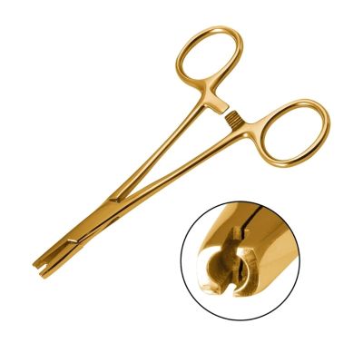Piercing Pliers Dermal Tweezers Piercing Tool Piercing Zange Dermal Anchors Tweezers Suitable for Various Body(Gold)