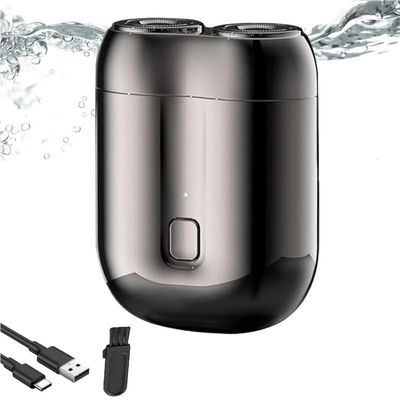 2025 New Model Mini Dual-Head Electric Shaver,Mini Dual-Head Portable Electric Shaver USB Rechargeable Waterproof Shaver,for Home Car Travel(Gray)
