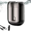 2025 New Model Mini Dual-Head Electric Shaver,Mini Dual-Head Portable Electric Shaver USB Rechargeable Waterproof Shaver,for Home Car Travel(Gray) view 1