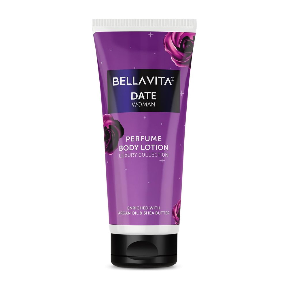 Bella Vita's Luxury Date Woman Body Perfume Lotion for Nourishing, Hydrating, Soft, Supple,Healthy Skin with Argan Oil and Shea Butter 200 ml