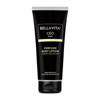 Bella Vita's Luxury Intense CEO Man Body Perfume Lotion for Nourishing, Hydrating, Soft, Supple & Healthy Skin with Argan Oil & Shea Butter 200 Ml