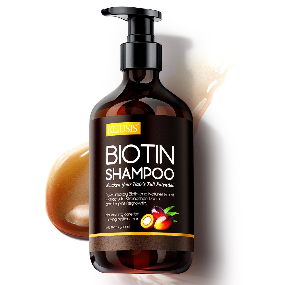 KGUSIS Root Activator Biotin Hair Growth Shampoo, Nourishing Tames Frizz with HA&B5, Anti Dandruff Rosemary Shampoo Batana Oil Dht Blocker,Organic Sulfate Free Hair Care Men Women 10.14 Fl Oz