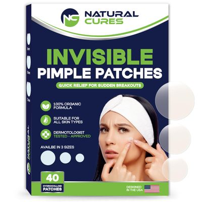 Dot Pimple Patches for Face - Hydrocolloid Acne Patches - Extra Strength Acne Dot, Zit, Blemish & Dark Spot Treatment - Clear Invisible Stickers for Forehead, Chin, Nose, 3 Sizes (S, M, L) (40 Count)