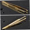 Didiseaon Eyelash Golden Tweezers Eyebrow Clip with Tweezer Eyebrow Set for Makeup Eyelashes view 4