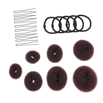 Didiseaon Self-created Hair Bun Set 7 Donut Hair Buns 10 U-shaped Hairpins Ideal for Wedding Party Dance