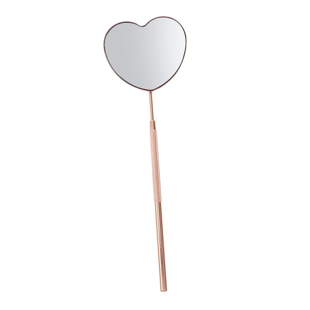 Didiseaon Heart Shaped Eyelash Extension Mirror Stainless Steel Glass