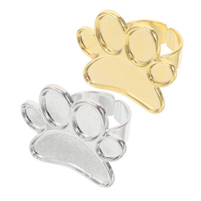 2 Piece Manicure Palette Ring Alloy Metal for Nail Art Mixing