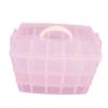 KAILIKETIY Cosmetic Storage Box 3 Layer 30 Grid Detachable Plastic Pink view 1