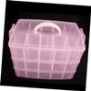 KAILIKETIY Cosmetic Storage Box 3 Layer 30 Grid Detachable Plastic Pink view 3