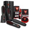 Beard Octane: Cordless Beard Straightener Kit w/Unscented Natural Beard Balm & Beard Oil - Style Condition - Ceramic Heated Brush - Gift for Guys view 1