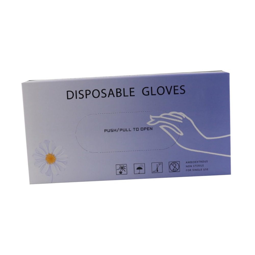 Gadpiparty 50pcs Pvc Gloves Disposable Vinyl Gloves Protective Lip Eyebrow Embroidered