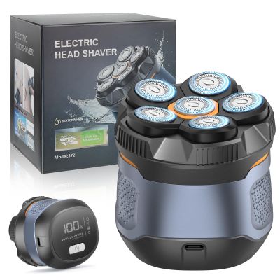6D Electric Head Shaver for Men, Magnetic Wet & Dry Razor Electric Razor Hair Trimmer, IPX6 Waterproof, LED Display, Rechargeable Cordless Grooming Kit