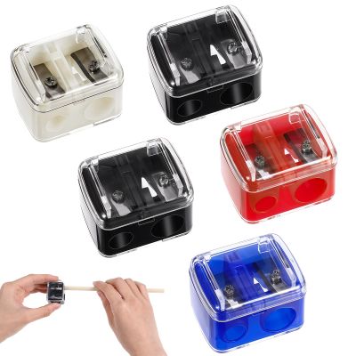 Gjinxi 5-Pack Dual Hole Eye Liner & Lipliner Pencil Sharpener, Manual, Steel, Makeup Sharpeners