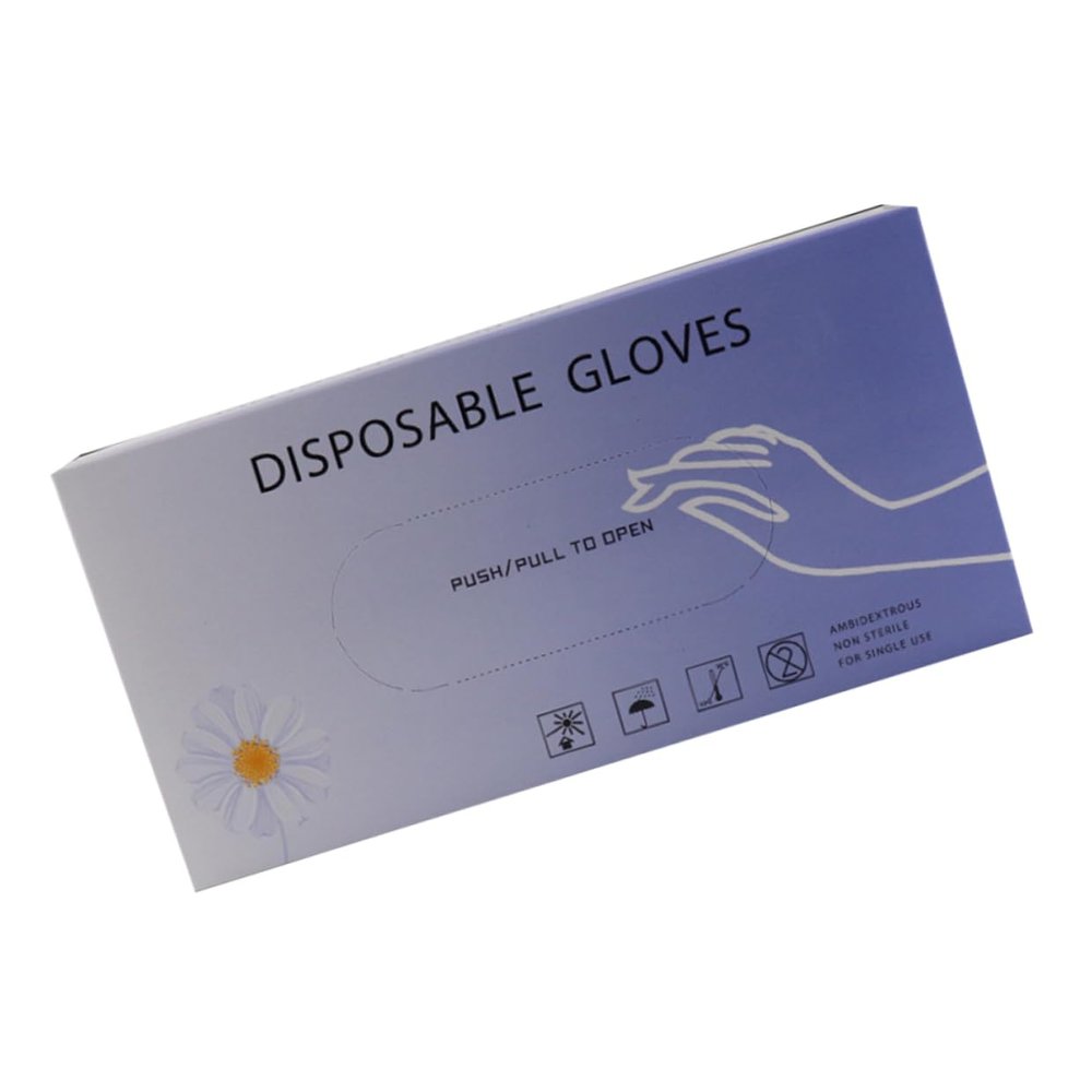 WOONEKY 50pcs Disposable Pvc Gloves for Food Prep and Cleaning Transparent Single Use Gloves for Household and Fits Palm