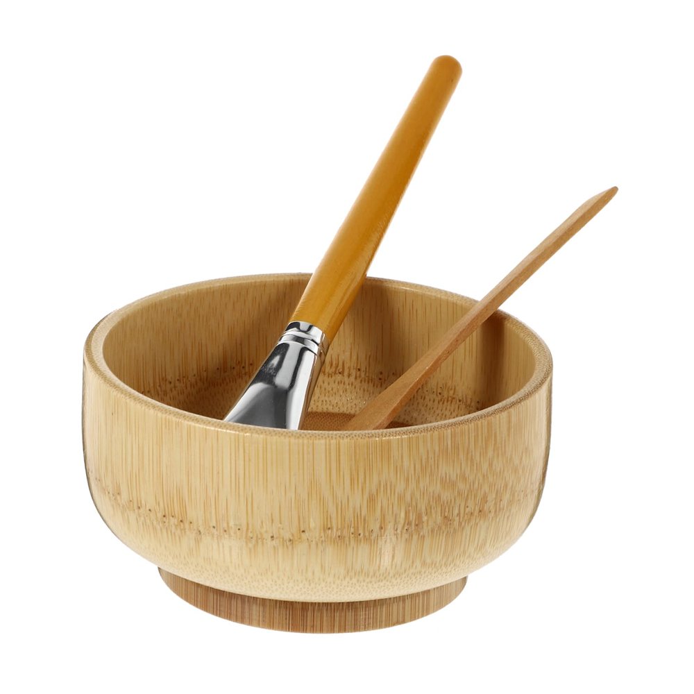 BATHVEVE 1set Diy Face Mask Bowl Set Bamboo Mixing Tools for Facial Treatments Safe Odorless Spatula and Brush Skincare Enthusiasts