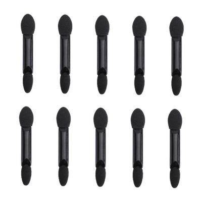 LOORGVEL 10pcs Disposable Dual-sided Eyeshadow Applicator Soft Sponge Tips for Effortless Eye Makeup for Travel Parties and Daily Use Black