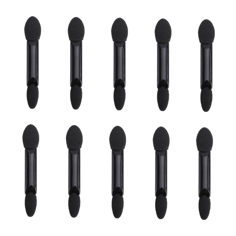 LOORGVEL 10pcs Disposable Dual-sided Eyeshadow Applicator Soft Sponge Tips for Effortless Eye Makeup for Travel Parties and Daily Use Black