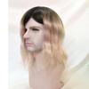12inch Long Full PU Base Human Hair Toupee for Men 10x8inch Thin Skin Men's Hairpiece Replacement System for Men (#1bTgrey color,100% human hair) view 4