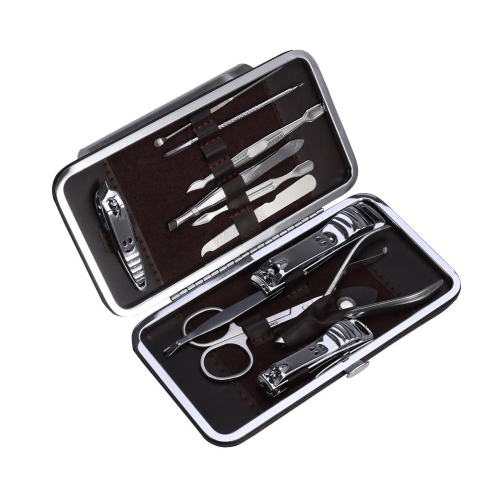 HONMEET 12pcs Manicure Kit Bulk Nail Scissors Set Grooming Tool Kit Case for Home Travel Pedicure