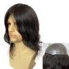 12inch Long Full PU Base Human Hair Toupee for Men 10x8inch Thin Skin Men's Hairpiece Replacement System for Men (#1b black color,100% human hair) view 1