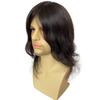 12inch Long Full PU Base Human Hair Toupee for Men 10x8inch Thin Skin Men's Hairpiece Replacement System for Men (#1b black color,100% human hair) view 2